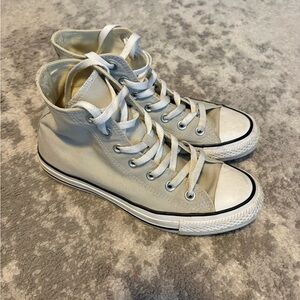 Converse Grey/Cream High-Top Sneakers